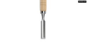 Chisel with a wooden handle on a white background png transparent background