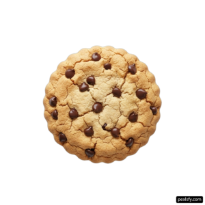 Chocolate chip cookie on a white background png transparent background
