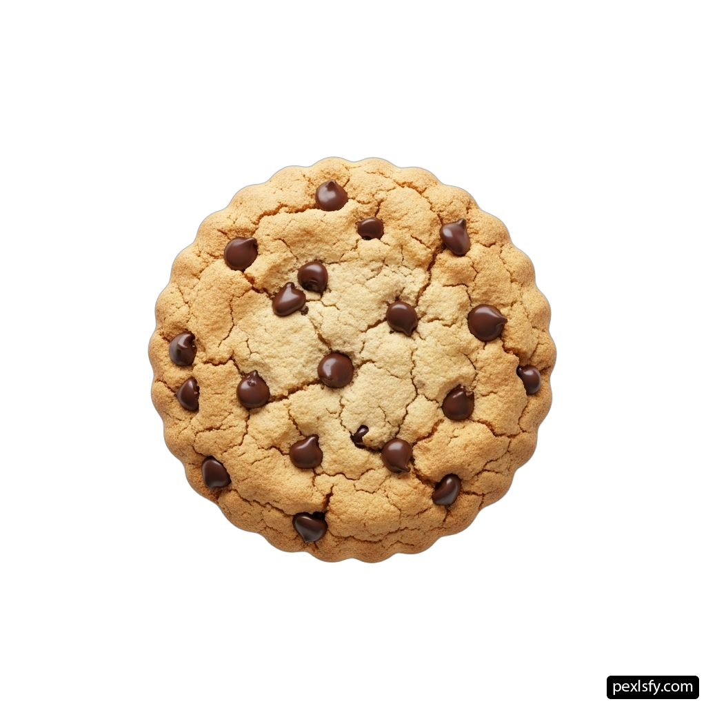Chocolate chip cookie on a white background png transparent background