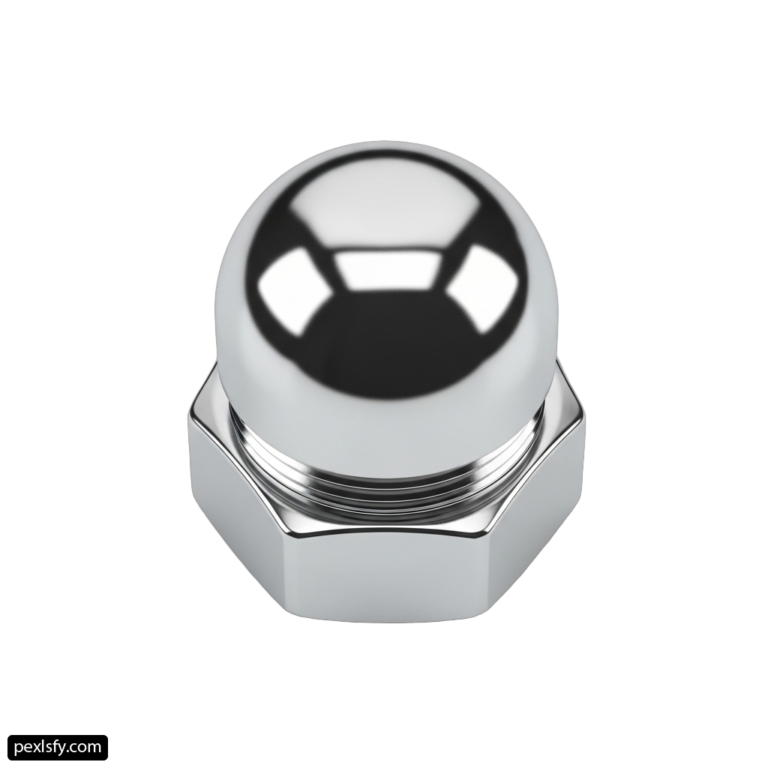 Chrome knob on a white background png transparent background