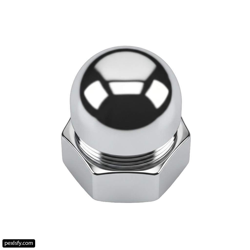 Chrome knob on a white background png transparent background
