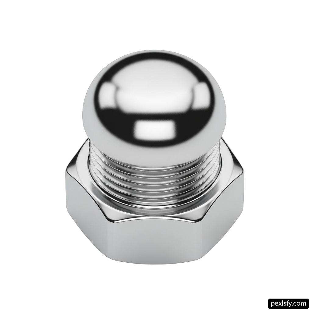 Chrome knob on a white background png transparent background