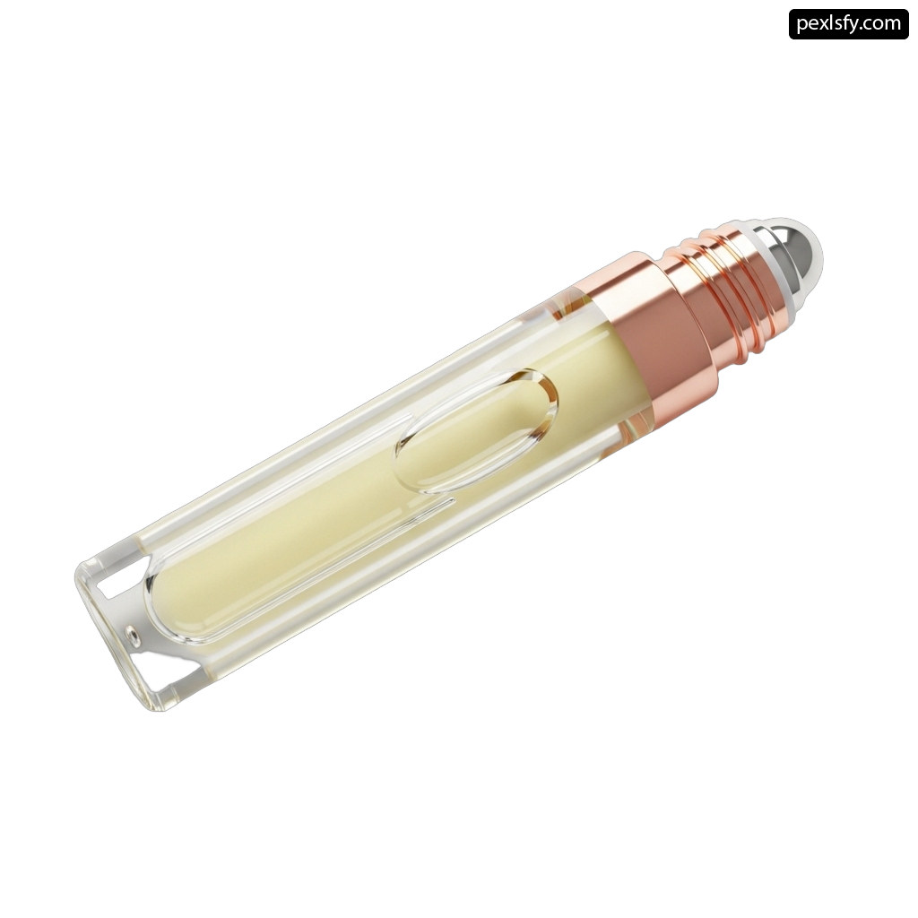 Clear and gold pen with a white background png transparent background