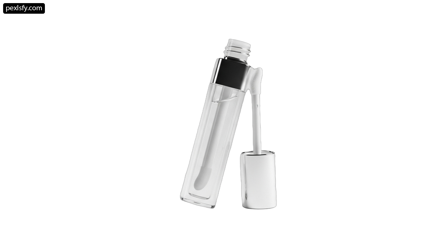 Clear bottle with a black cap on a white background png transparent background