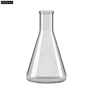 Clear glass beaker on a white background png transparent background