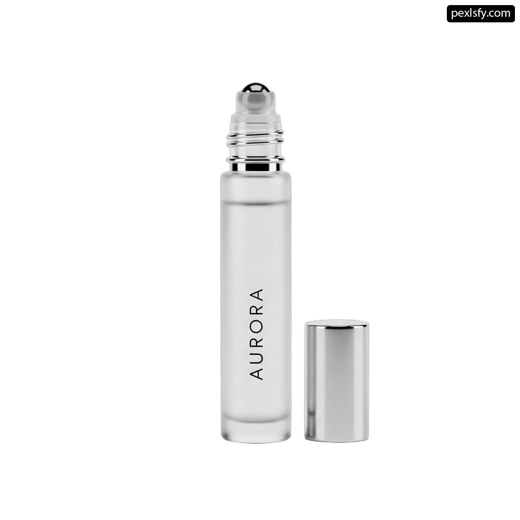 Clear glass bottle with a silver cap png transparent background