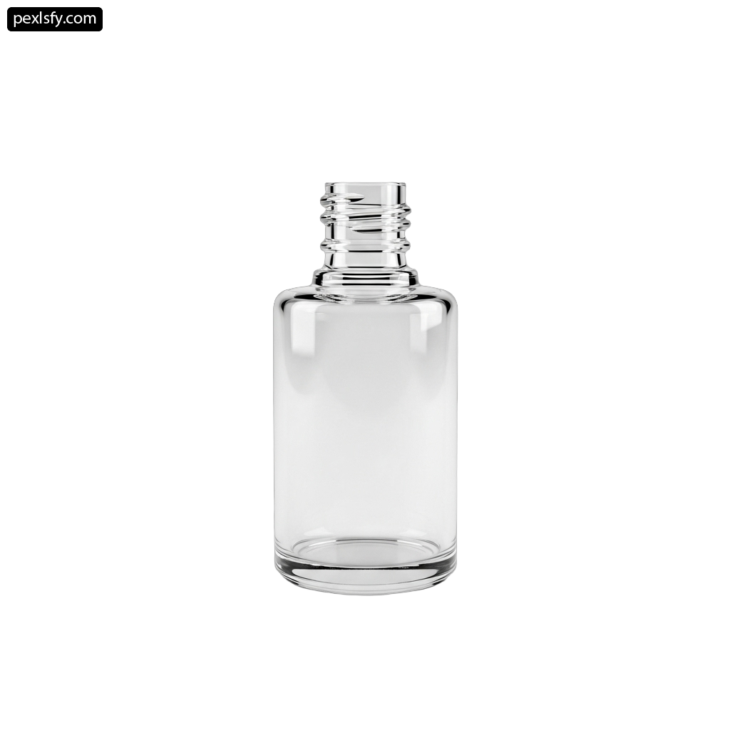 Clear glass bottle with a white background png transparent background