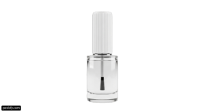 Clear glass bottle with a white cap png transparent background