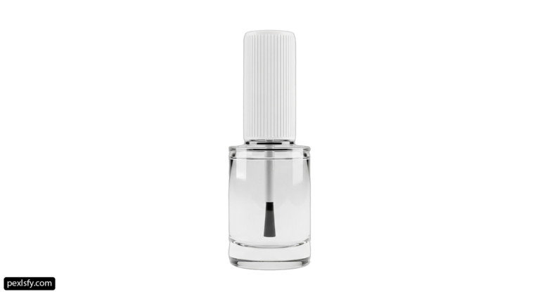 Clear glass bottle with a white cap png transparent background