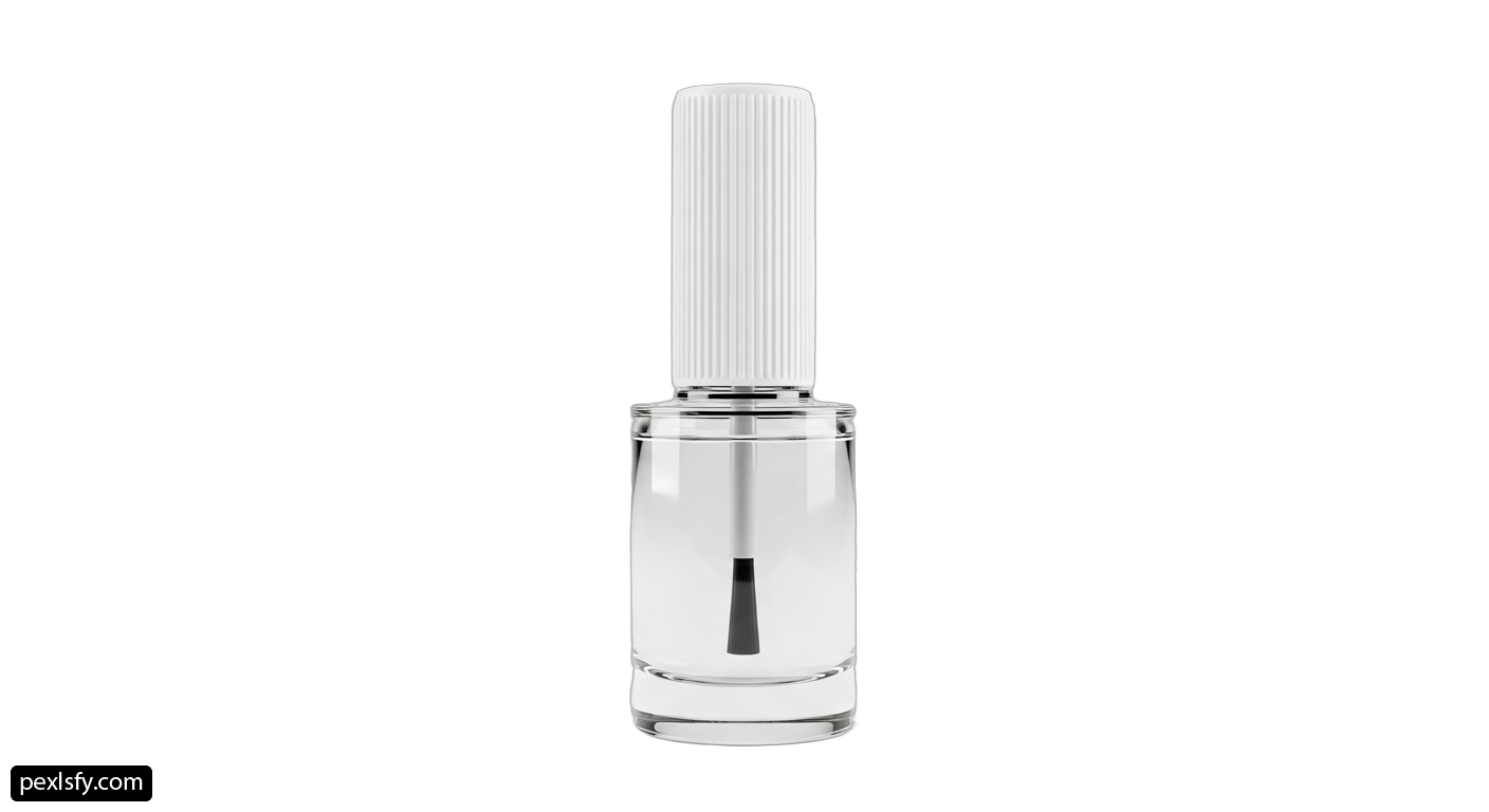 Clear glass bottle with a white cap png transparent background