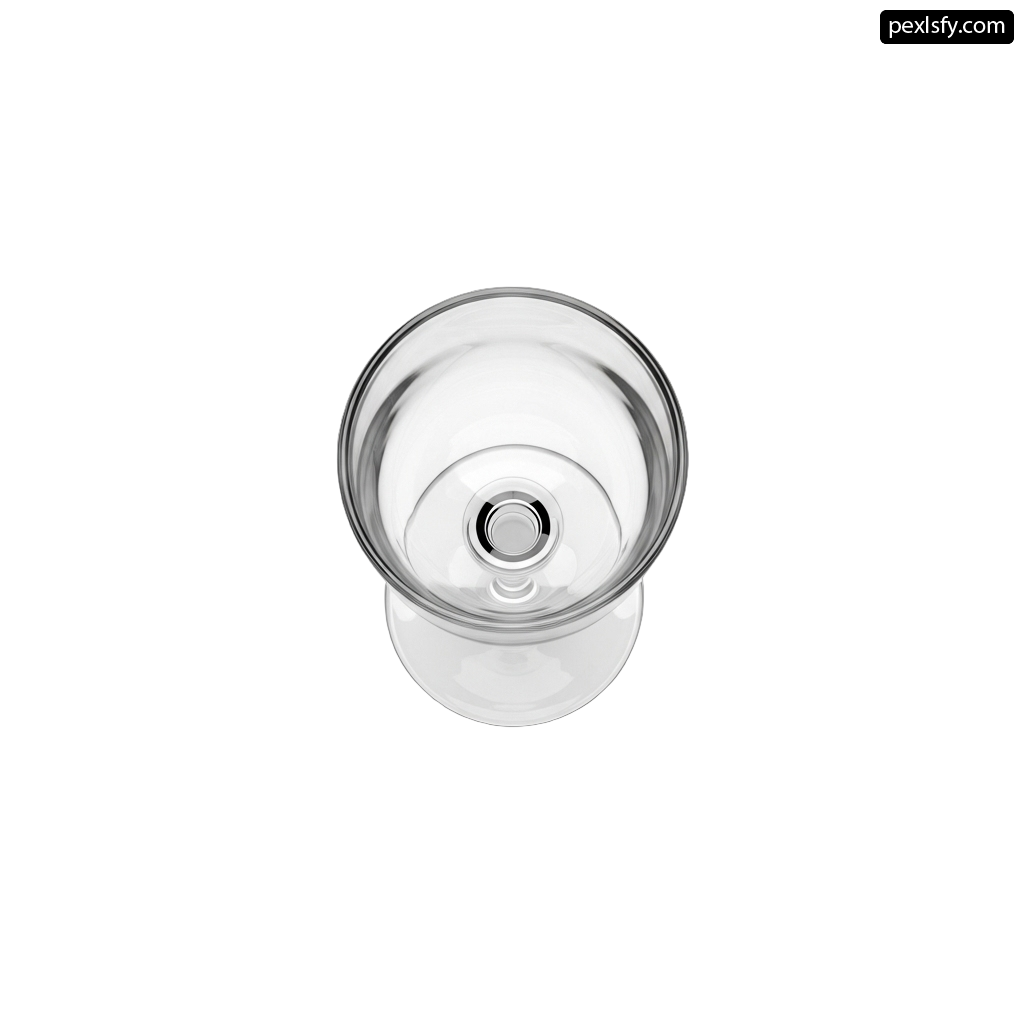 Clear glass bowl on a white background png transparent background
