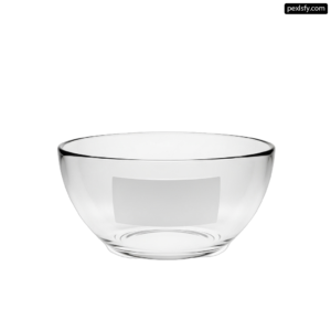 Clear glass bowl on a white background png transparent background