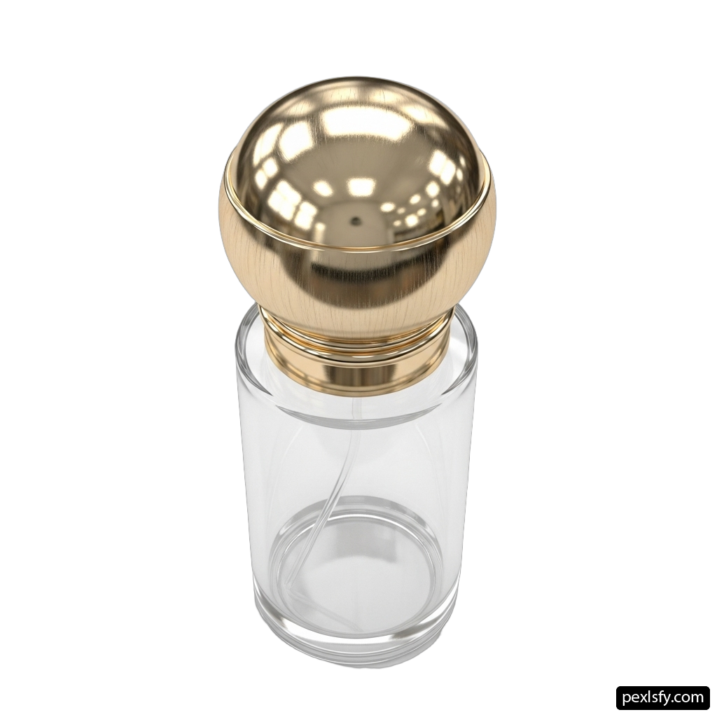 Clear glass jar with a gold lid png transparent background