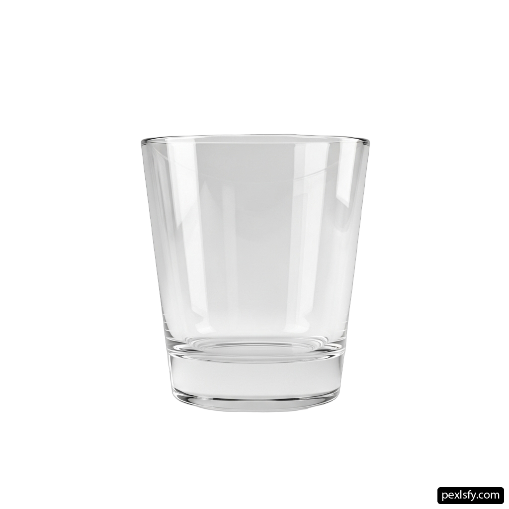 Clear glass of water on a white background png transparent background