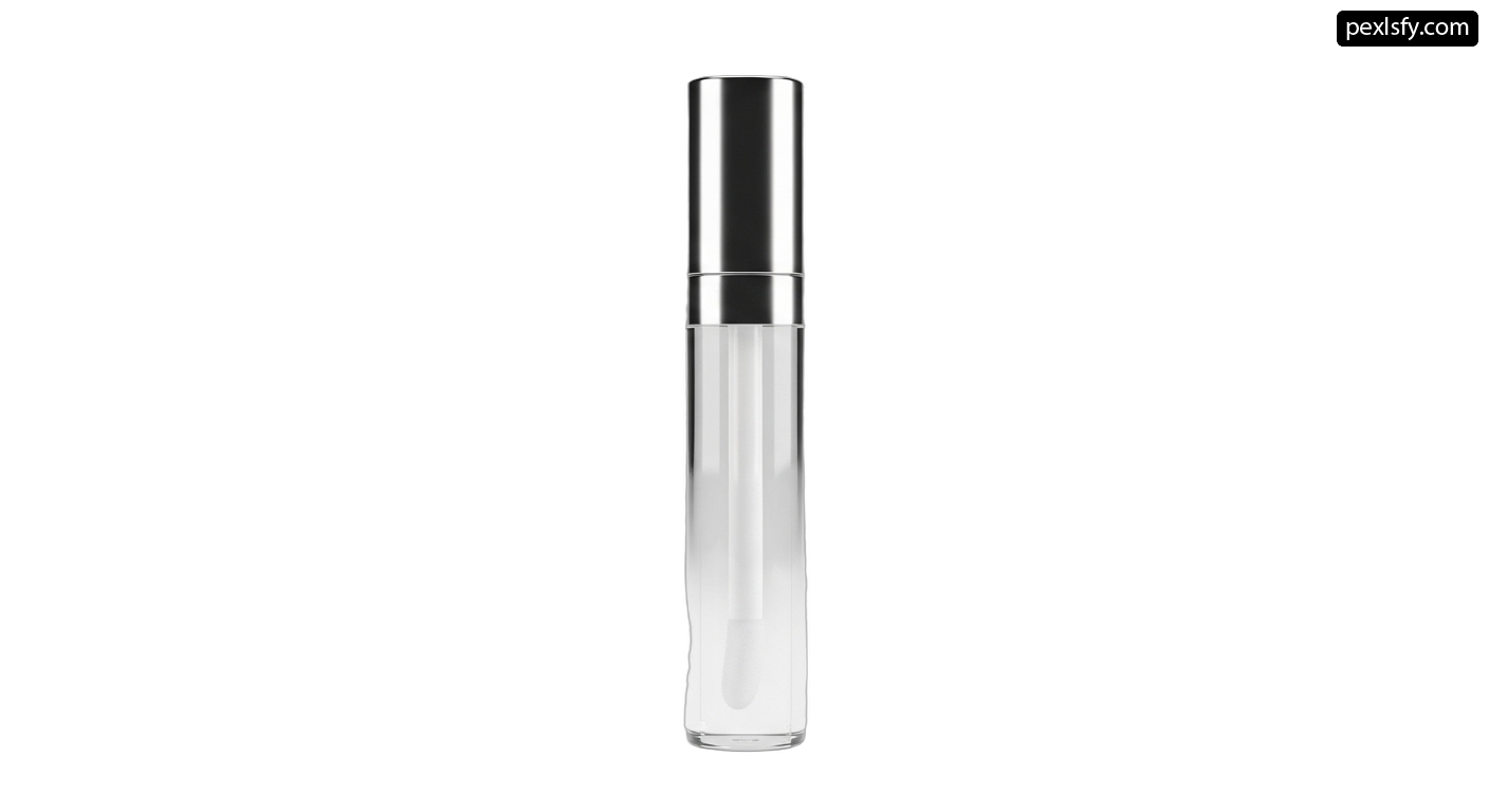 Clear glass tube with a black cap on a white background png transparent background