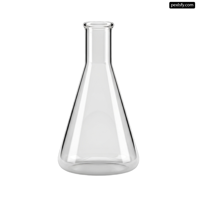 Clear glass vase on a white background png transparent background