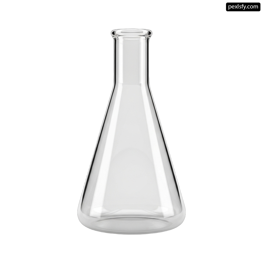 Clear glass vase on a white background png transparent background