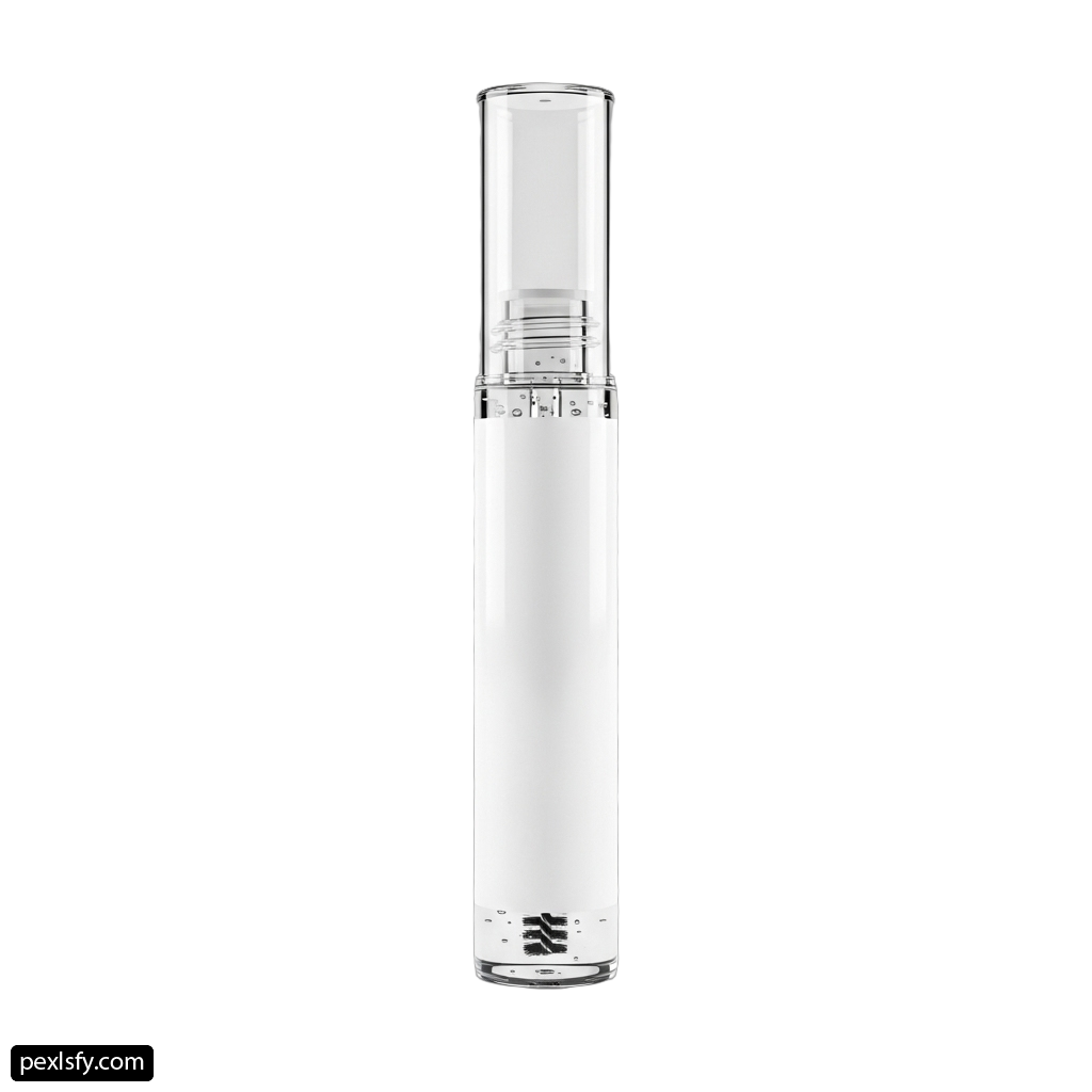 Clear glass vial with a white background png transparent background