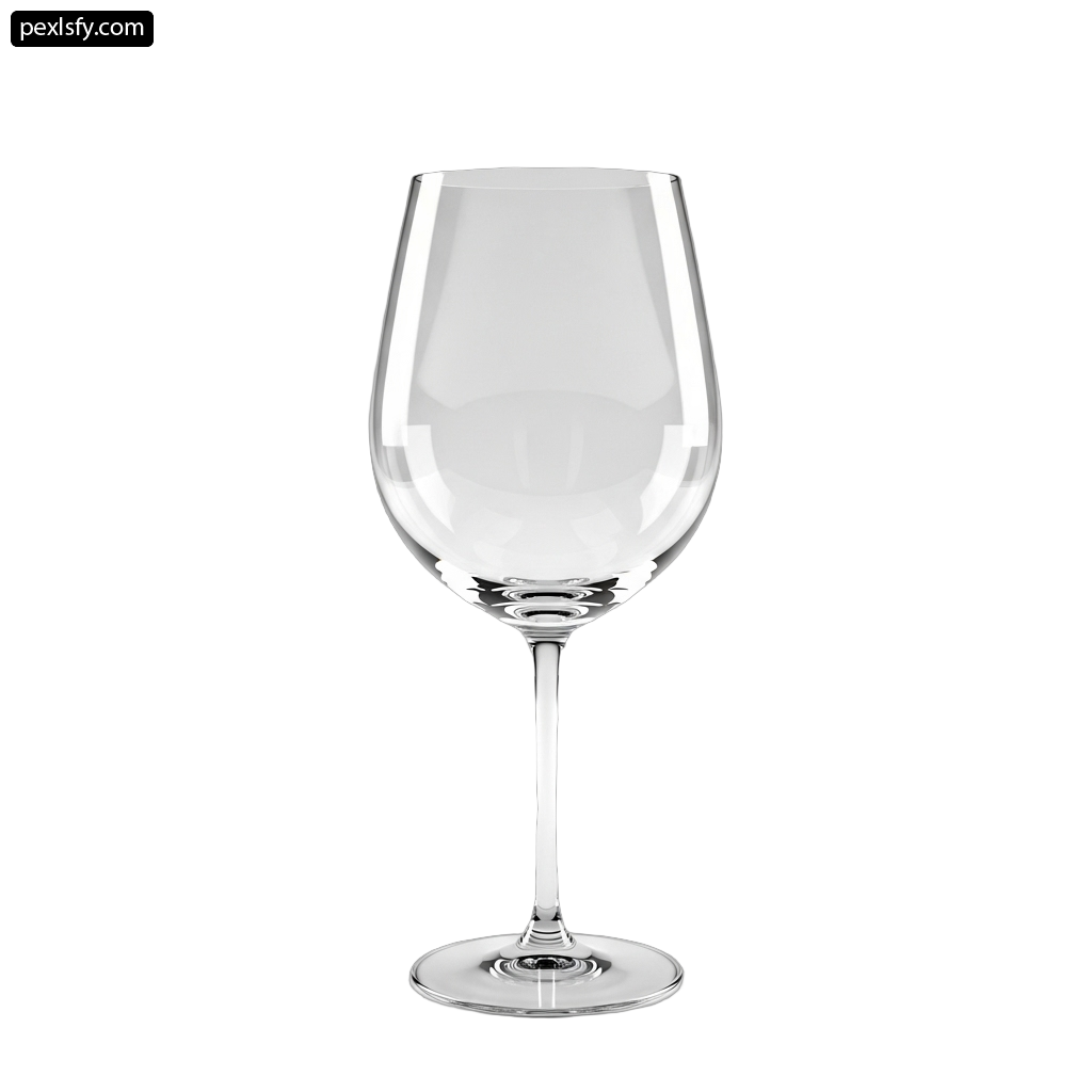 Clear wine glass on a white background png transparent background