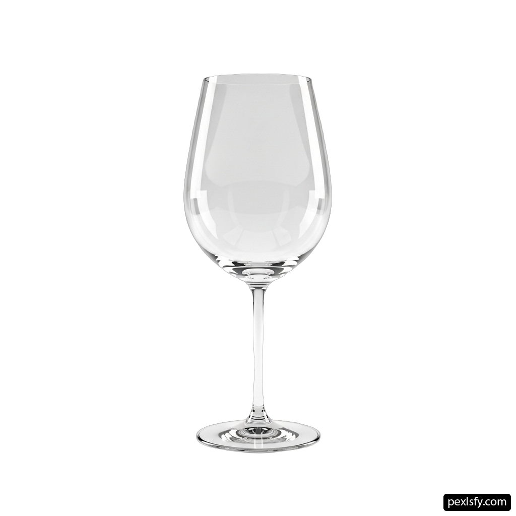 Clear wine glass on a white background png transparent background
