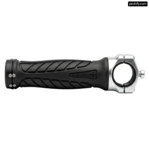 Close up of a bicycle handlebar on a white background png transparent background