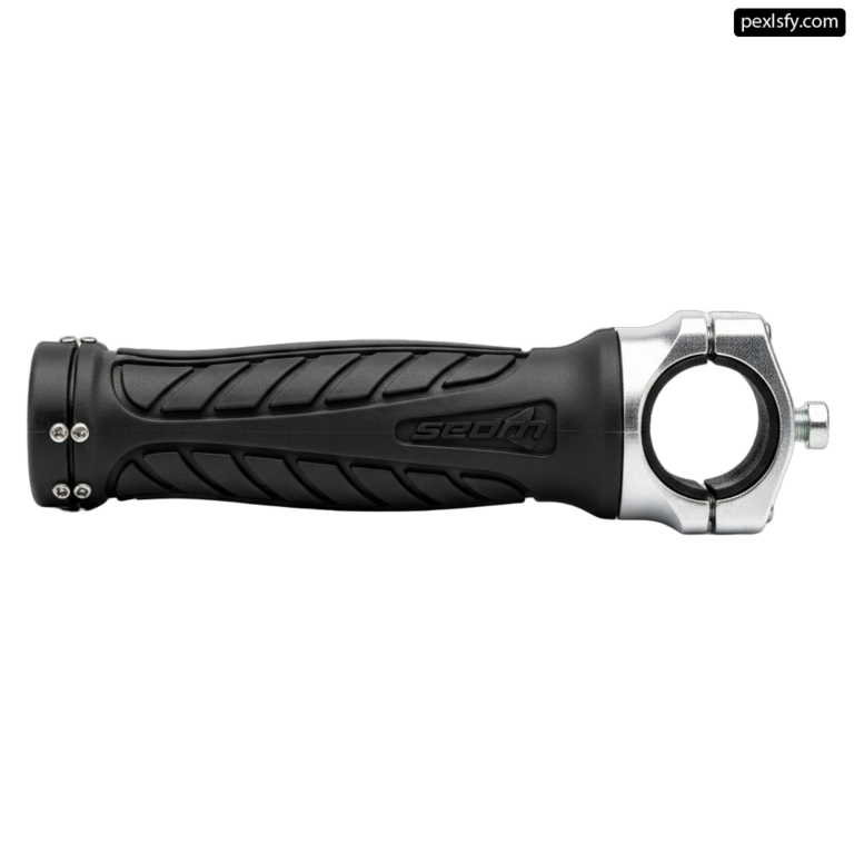Close up of a bicycle handlebar on a white background png transparent background