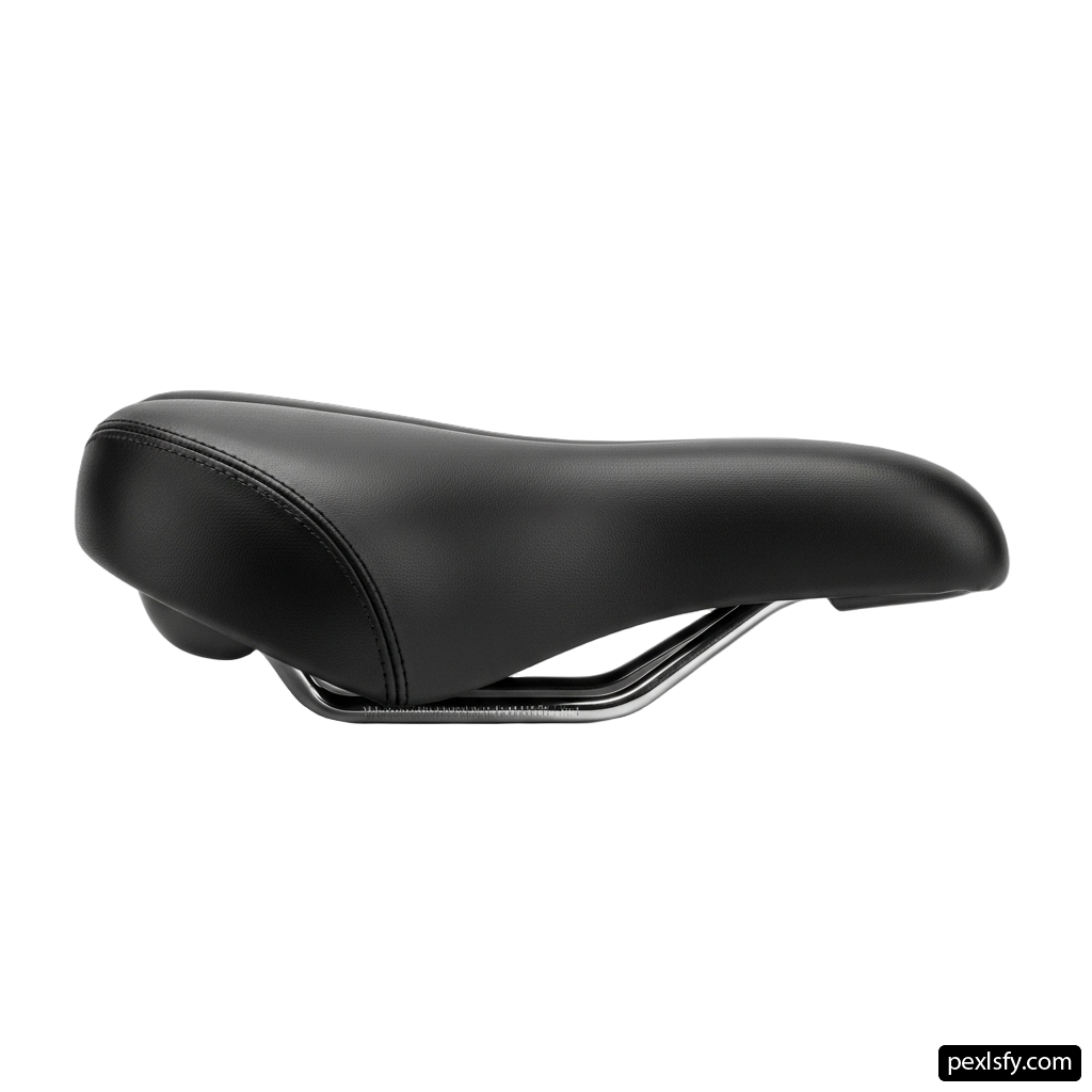 Close up of a bicycle seat on a white background png transparent background