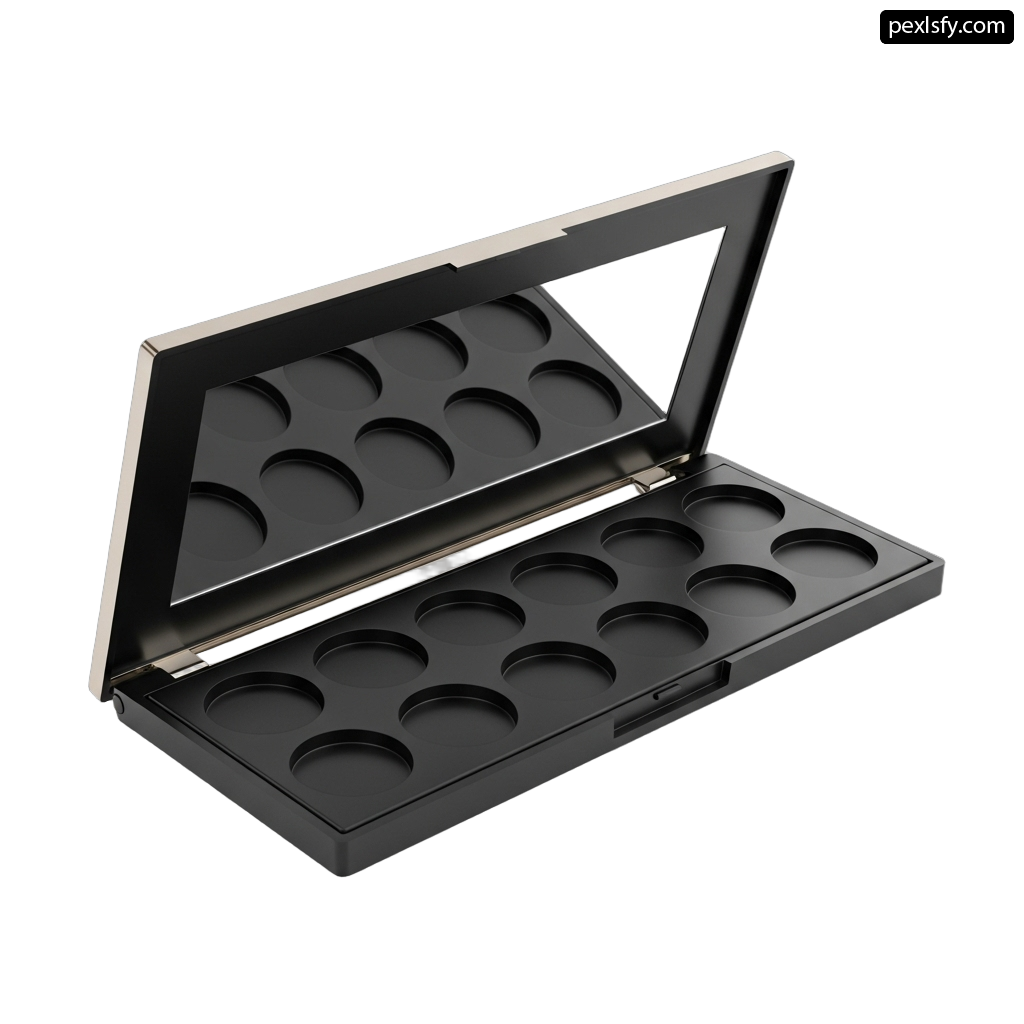 Close up of a black box with a mirror on it png transparent background