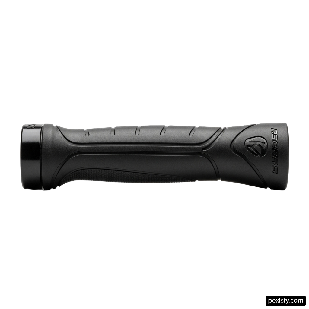 Close up of a black handlebar on a white background png transparent background