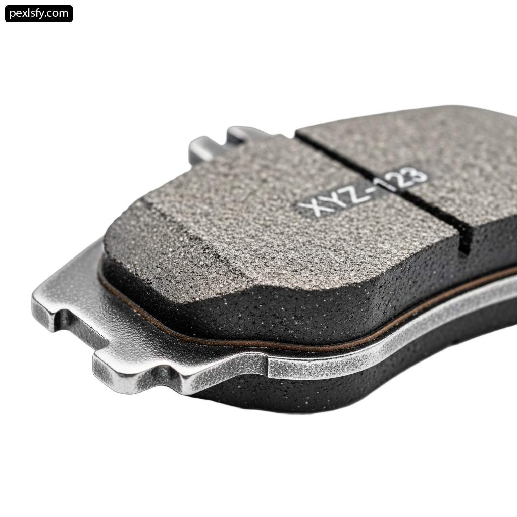 Close up of a brake pad on a white background png transparent background