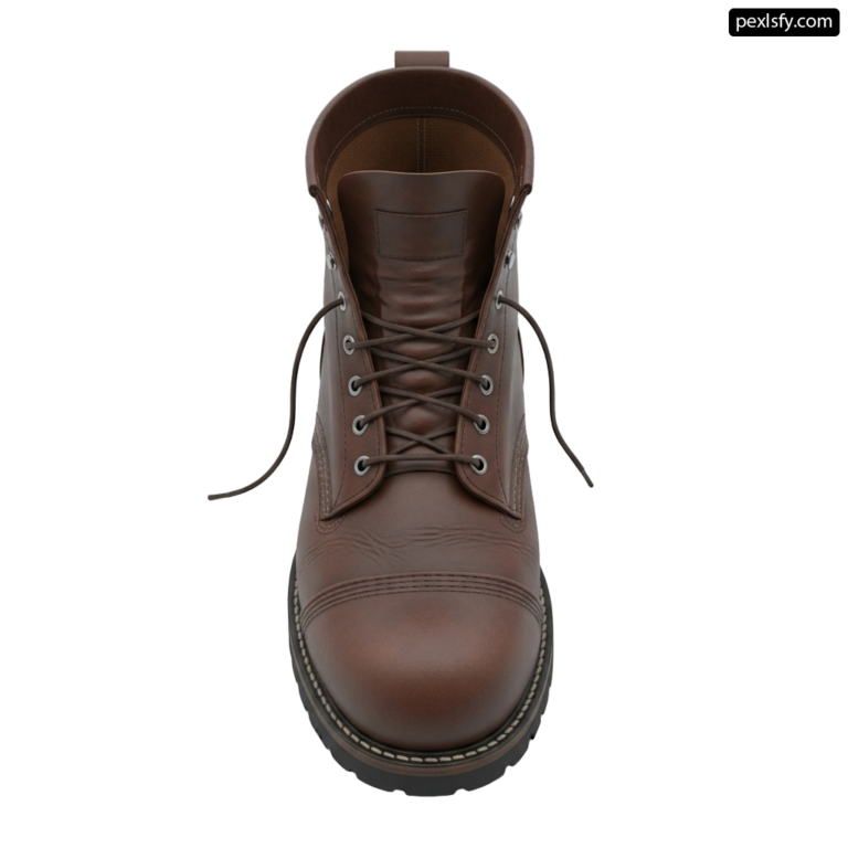 Close up of a brown boot on a white background png transparent background