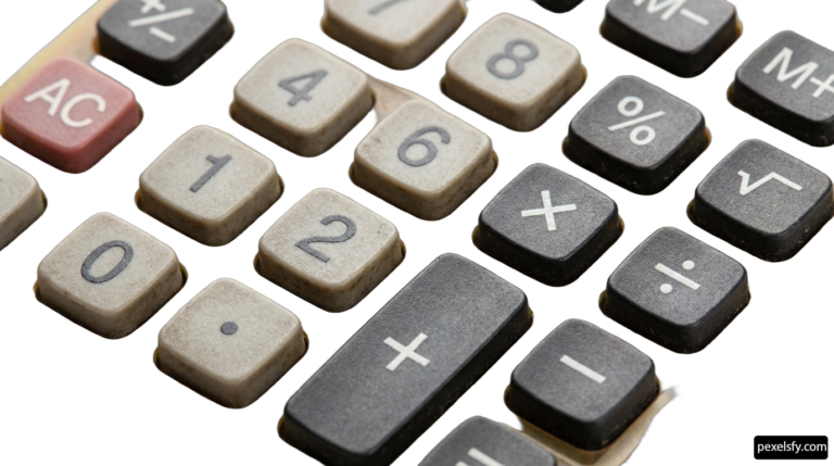 Close up of a calculator on a white background png transparent background