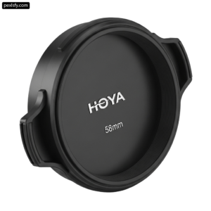 Close up of a camera lens cap on a white background png transparent background