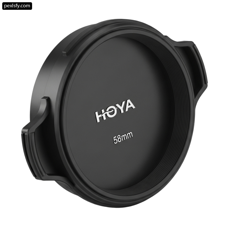 Close up of a camera lens cap on a white background png transparent background