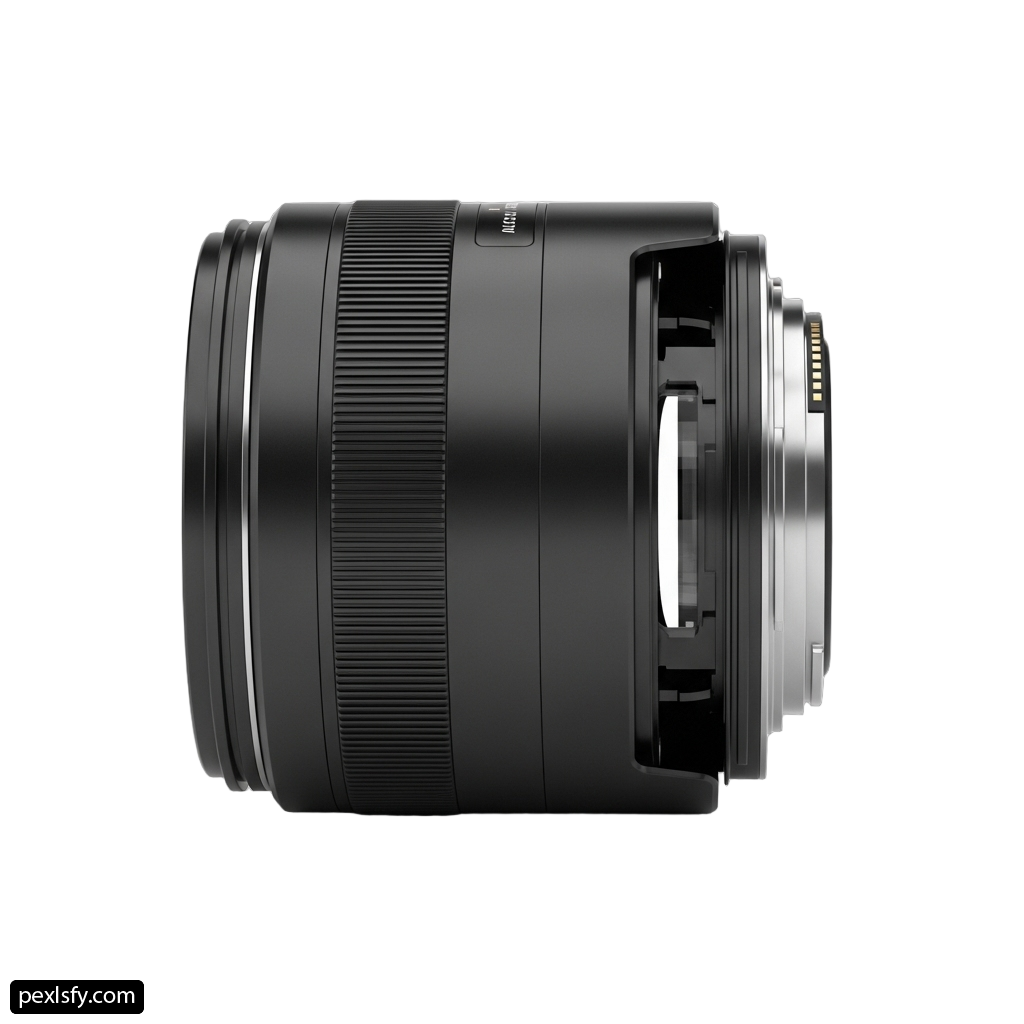 Close up of a camera lens on a white background png transparent background