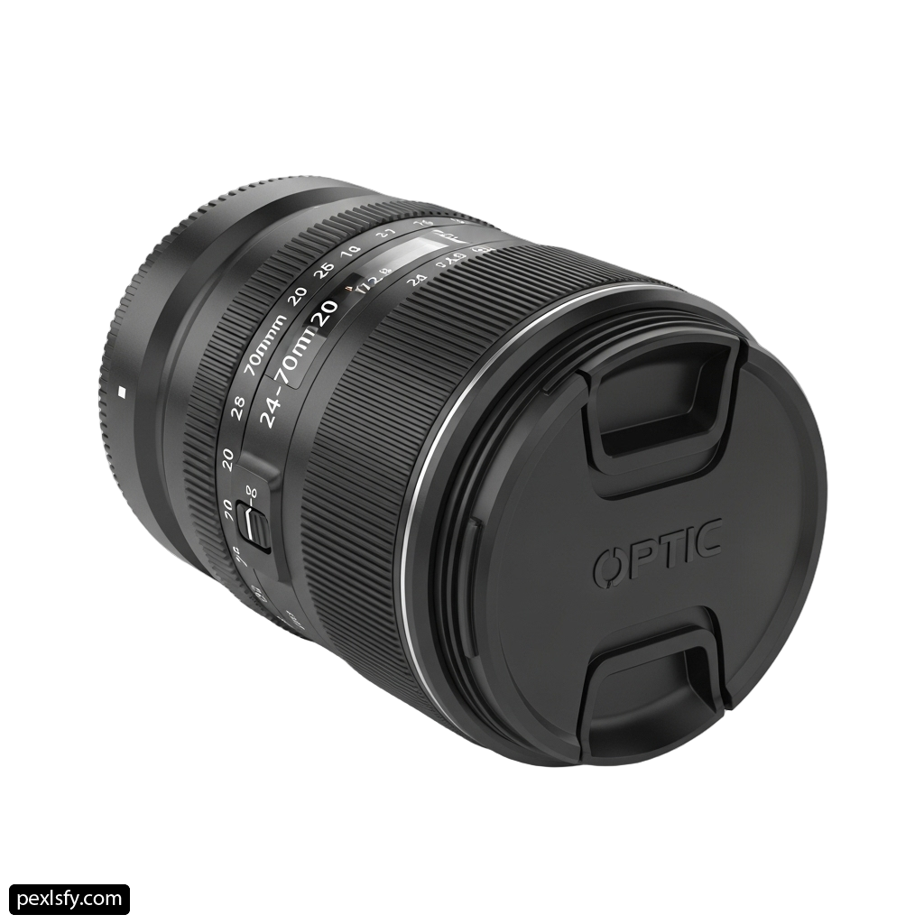 Close up of a camera lens on a white background png transparent background