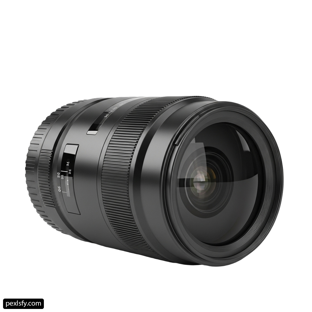 Close up of a camera lens on a white background png transparent background