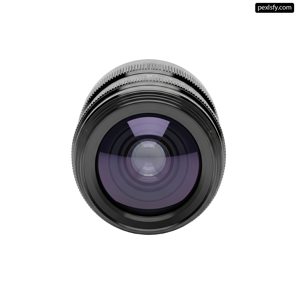 Close up of a camera lens on a white background png transparent background