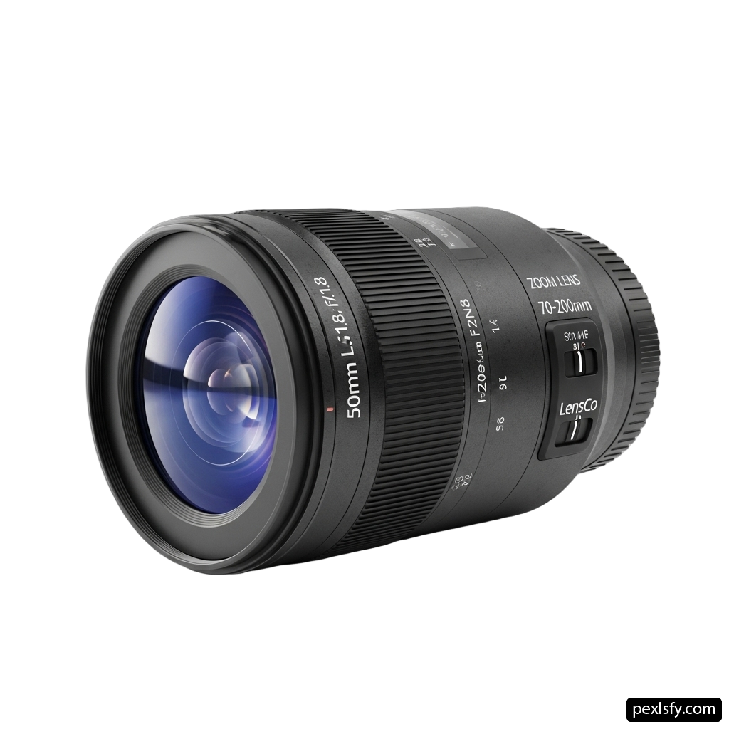 Close up of a camera lens on a white background png transparent background