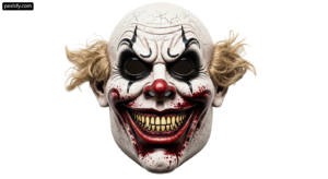 Close up of a clown mask on a white background png transparent background