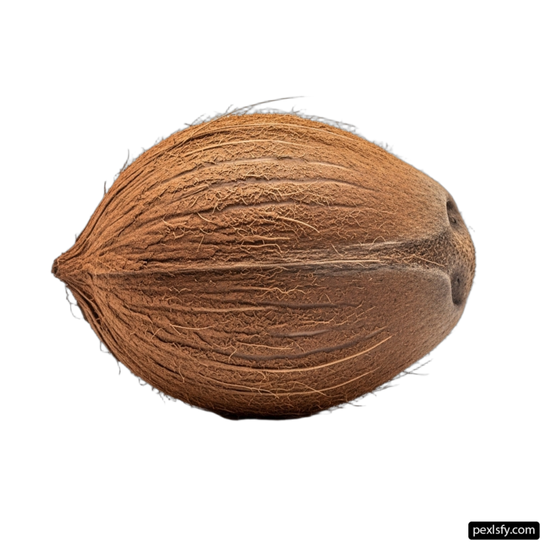 Close up of a coconut on a white background png transparent background