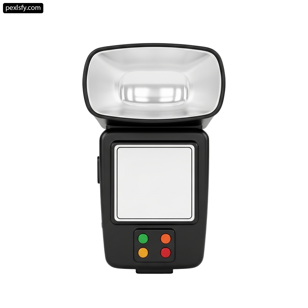 Close up of a flash light on a white background png transparent background