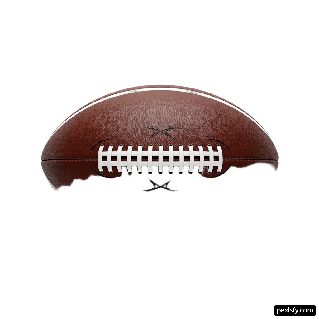 Close up of a football on a white background png transparent background