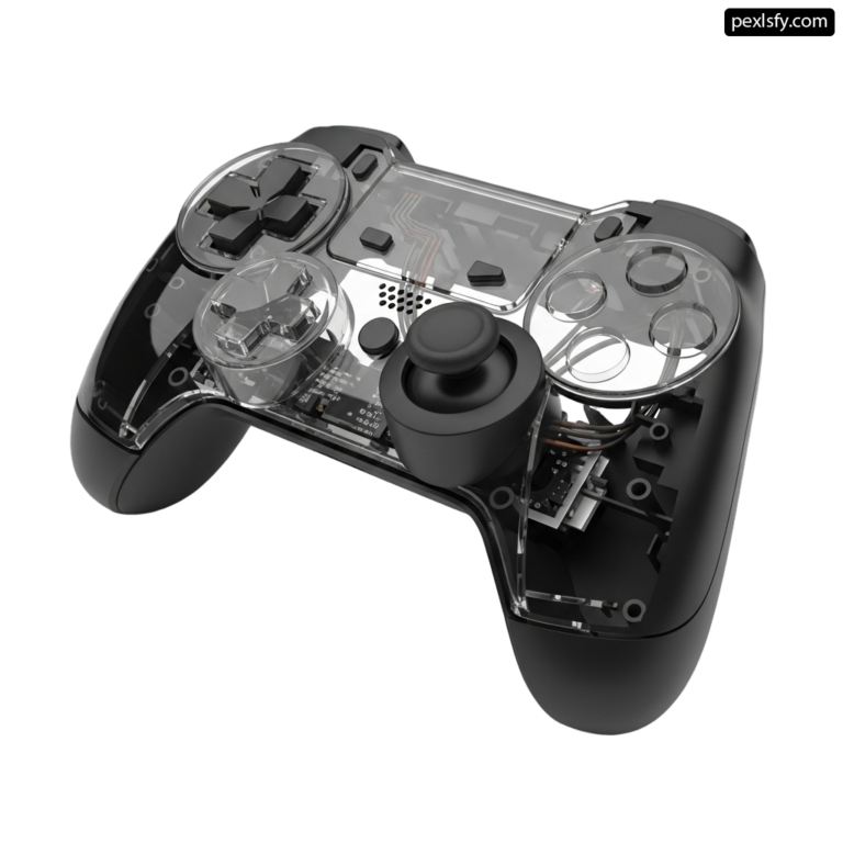Close up of a game controller on a white background png transparent background