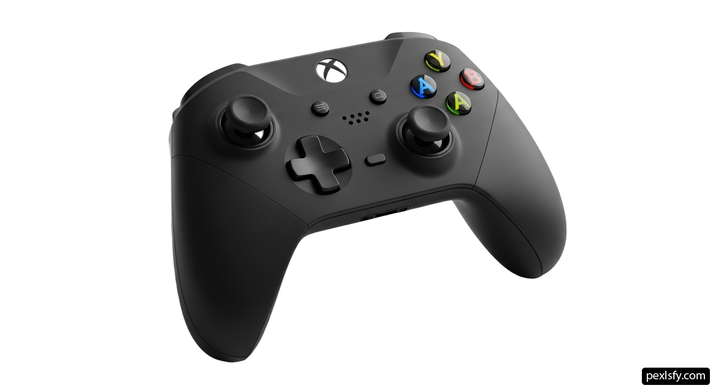 Close up of a game controller on a white background png transparent background