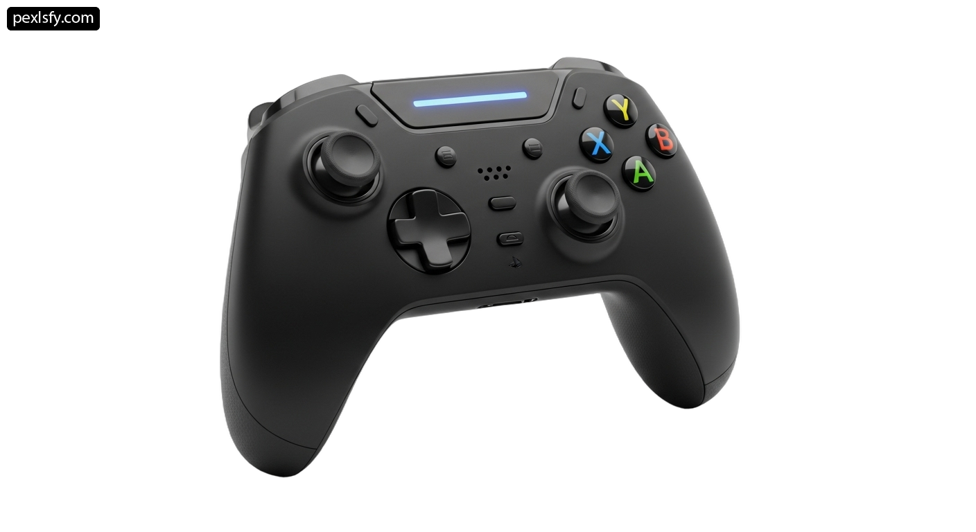 Close up of a game controller on a white background png transparent background