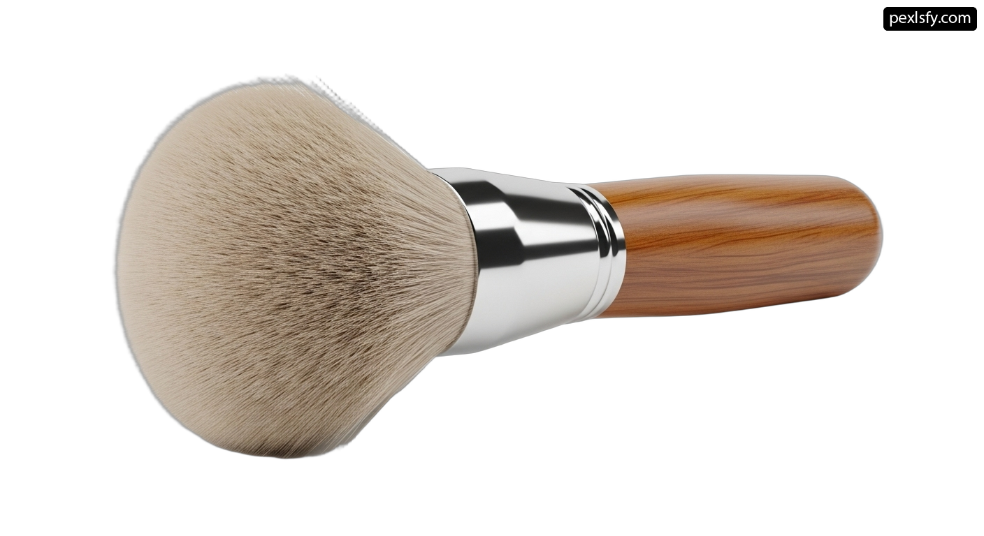 Close up of a makeup brush on a white background png transparent background