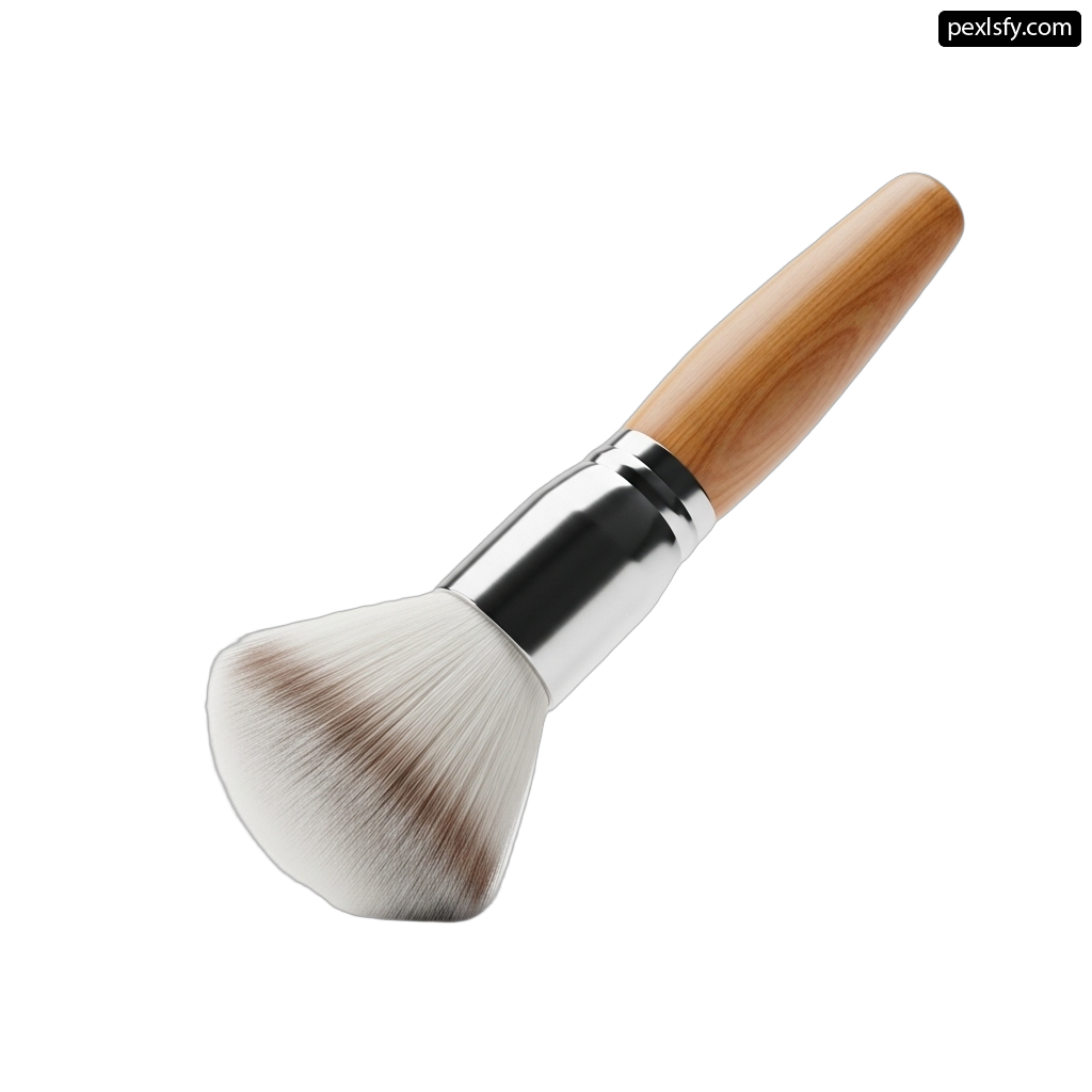 Close up of a makeup brush on a white background png transparent background