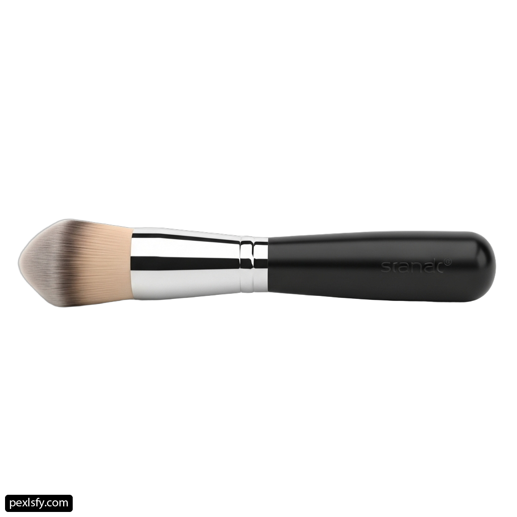 Close up of a makeup brush on a white background png transparent background