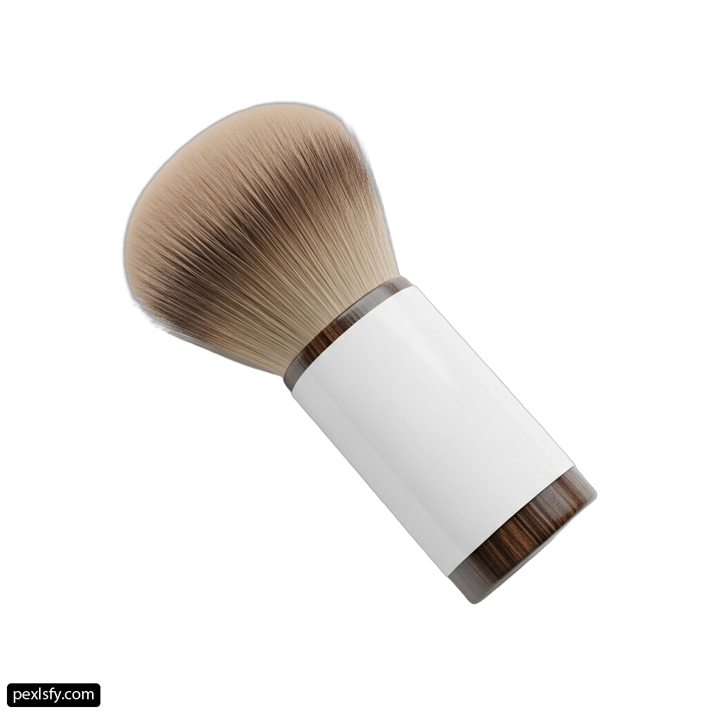 Close up of a makeup brush on a white background png transparent background